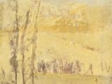 une image d'un tableau représentant un paysage avec des arbres au premier plan