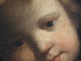 an image of a painting of a young child with red hair