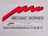 a sign that says mechanic worker on the side of a machine