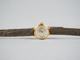 une photo d'une montre-bracelet avec un bracelet marron