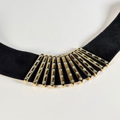 KARL LAGERFELD Made in France, ceinture en daim noir, cuir v…