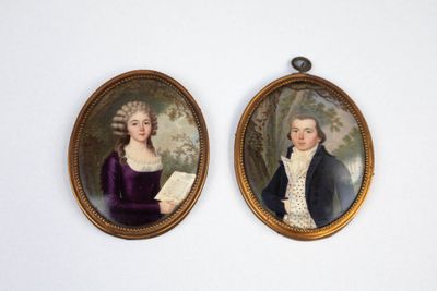 ÉCOLE FRANÇAISE, 1793 Portrait de femme (Mme Thoré ?) en rob…