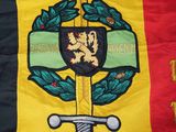 flag of the armed forces of the kingdom of belgium with a sword and shield