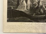 a drawing of a man and a woman in a boat on the water