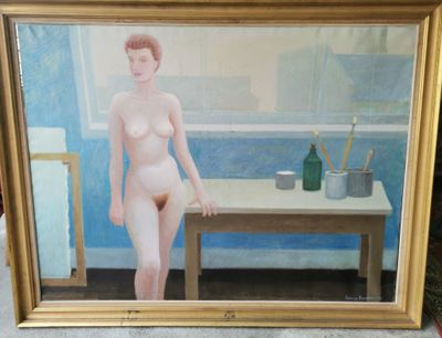 Folmer BENDTSEN (1907-1993), Femme nue debout appuyée sur un…
