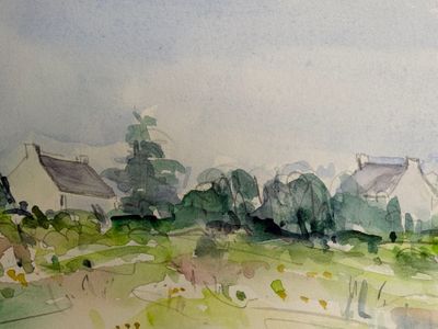 Paire d'aquarelles Bernard DUTEL
