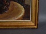 a painting of a vase of flowers on a plate