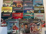 a lot of books that are on the table