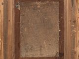 an image of a painting of a square wooden frame with a brown background