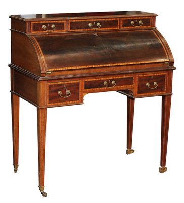 SECRETAIRE DE DAME en acajou et placage d'acajou, garnitures…