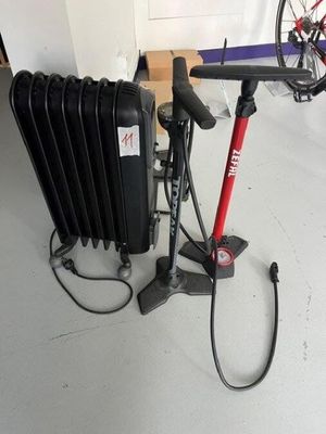 a bike and a radiator in a garage