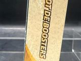 a clear box with a yellow and black logo on it