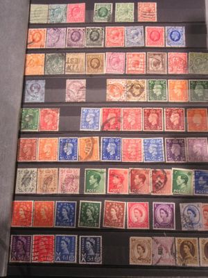 une photo d'une collection de timbres exposée dans une vitrine