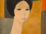 une image représentant un tableau où figure une femme vêtue d'une robe orange