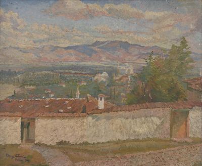 Henry VALENSI (1883-1960) Paysage à la mosquée, 1913