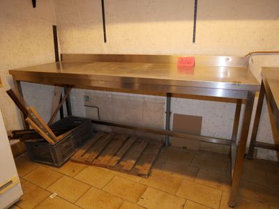 a large stainless steel counter in a kitchen