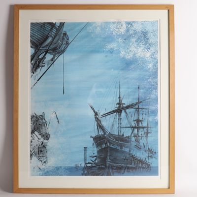TABLEAU "ICEBERGS" de Jean-Daniel LAMY (1968)