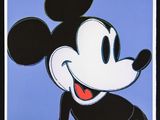 an image of a mickey mouse painting on a blue background