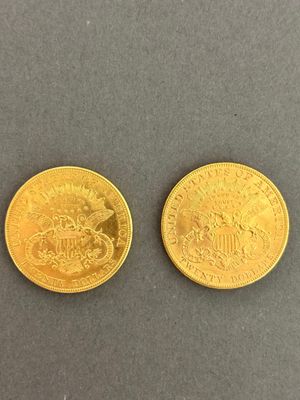 two gold coins from the united states of america