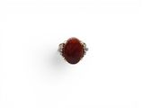 a red coral and diamond ring