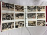 an old photo album with pictures of horses and carriages on it