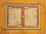 an image of a painting of a window with a wooden frame