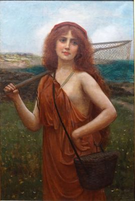 Abbey ALTSON (1864-1949) Pêcheuse rousse à l’épuisette, 1904…