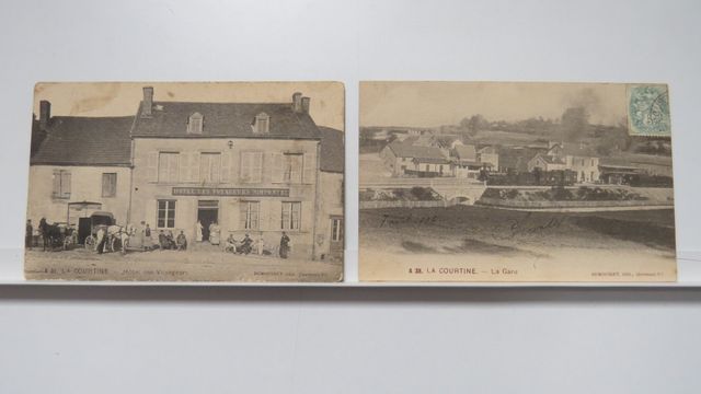 La Courtine : Lot de 2cpa : Hôtel des Voyageurs (Dumousset A 31),...