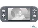 nintendo switch lite with a gray case and white buttons