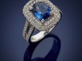 a blue sapphire and diamond ring
