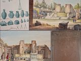 un tableau représentant un bâtiment sur lequel figurent de nombreux éléments différents
