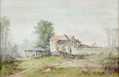 GALIEN-LALOUE Eugène 1854-1941 - Basse-cour devant la ferme