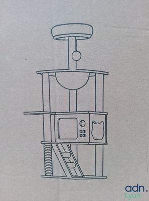 une image représentant une boîte sur laquelle est dessiné un poste de secours
