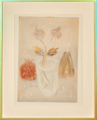 une image d'une peinture de fleurs dans un vase