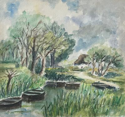 Hermine PHILBERT (XXème) Le hameau.