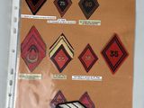 a lot of patches on a piece of paper