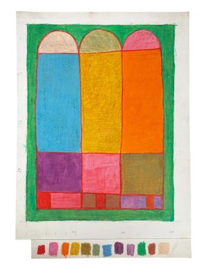 an image of a painting with different colors of paint on it