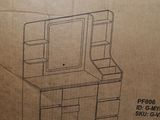 boîte en carton sur laquelle est dessiné un bureau avec un ordinateur dessus