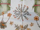 a picture of a table cloth with flowers on it