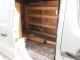 a dog standing in the open door of a van