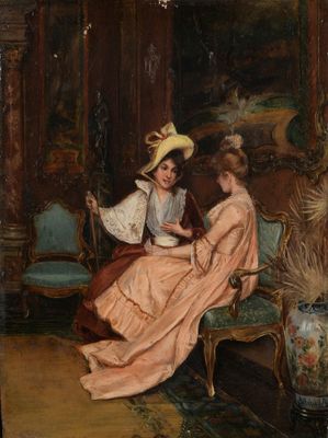 Marcel BASCHET (1862-1941) La conversation - Photo 1