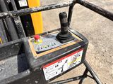 a close up of a forklift with a control panel on it
