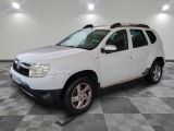 a picture of a white suv parked in a garage