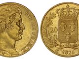 une pièce d'or « sovereign » sur laquelle figure une couronne au recto et une couronne au verso