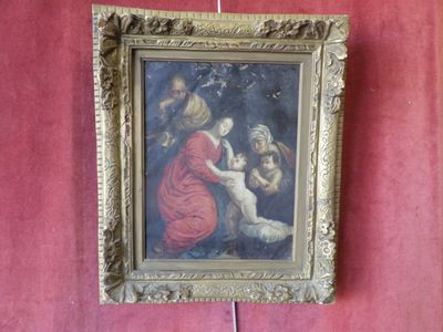 École étrangère d’après Raphaël, huile sur cuivre, la sainte…