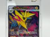 a close up of a pokemon card in a plastic case