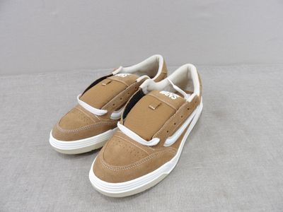 Baskets Vans Old Skool Slip-On en daim beige avec semelles blanches