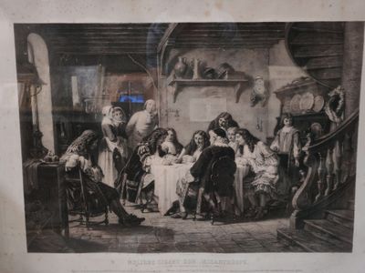 une photo d'un tableau représentant un groupe de personnes assises autour d'une table