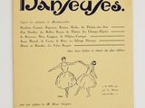 a yellow sheet with a drawing of two dancers on it
