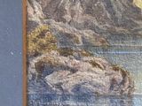 a picture of a painting of a boat on the water
